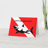 Scuba Diving Flag and Shark Birthday