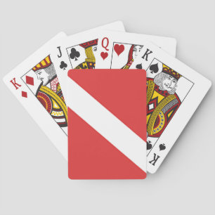 Scuba Diving Flag - Divers Emblem Red White Playing Cards