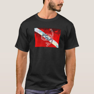 Scuba Diving Flag Snorkel Dive Mask Scuba Diver Sn T-Shirt