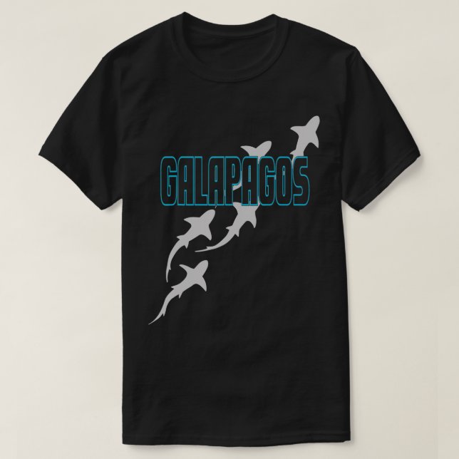Scuba Diving Galapagos Sharks in Galapagos Islands T-Shirt (Design Front)