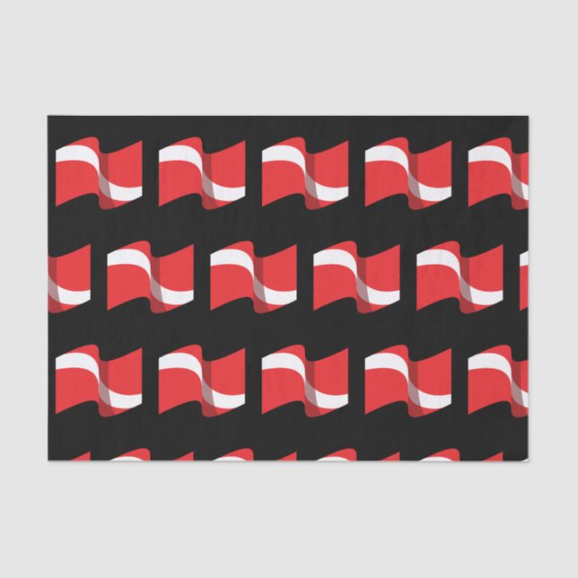Scuba Diving Gift - Diver Down Flag - Scuba Diver Tissue Paper (Front)