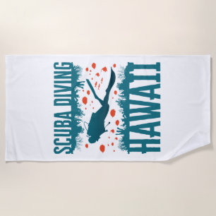 Scuba Diving Hawaii Souvenir Beach Towel