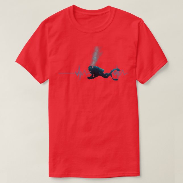 Scuba Diving Heart Beat Best Gift for Diver 9 T-Shirt (Design Front)