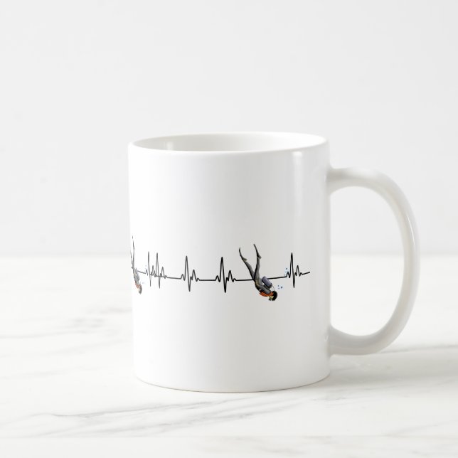 SCUBA Diving Heartbeat Coffee Mug (Right)