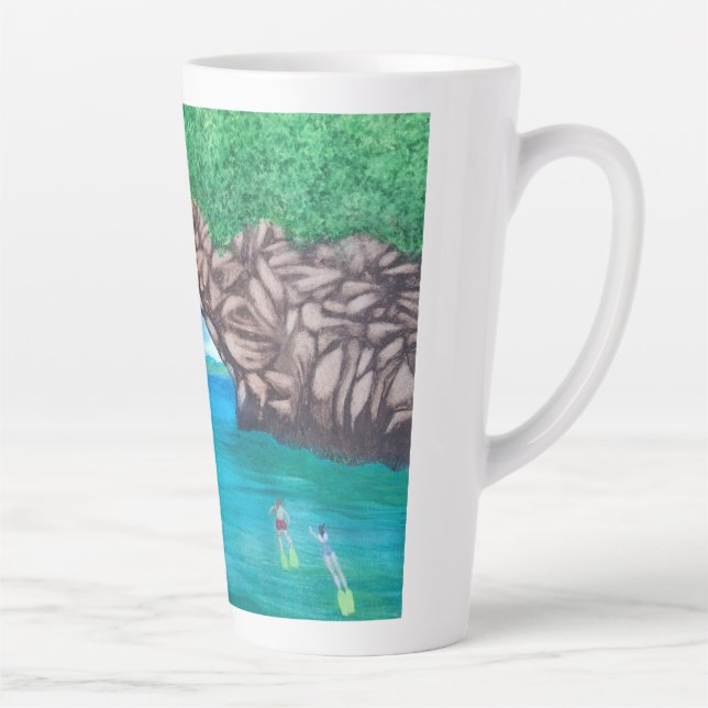 Scuba Diving In Paradise  Latte Mug (Right)