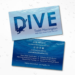 Scuba Diving Instructor Business Card