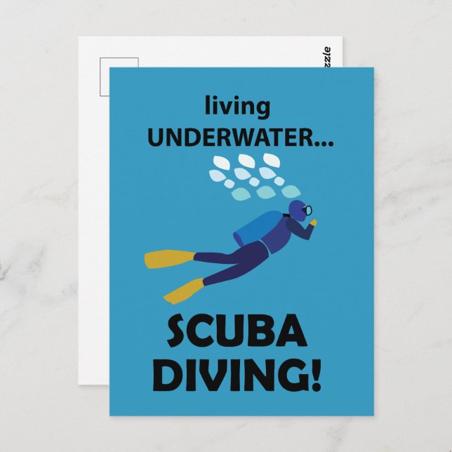 Scuba Diving Living Underwater Scuba Diving Postcard (Front/Back)