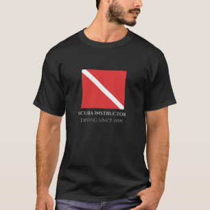 Scuba Diving Logo- Diver's Red White Flag T-Shirt