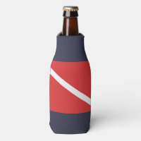 SCUBA DIVING RED FLAG SYMBOL, DIVERS BOTTLE COOLER