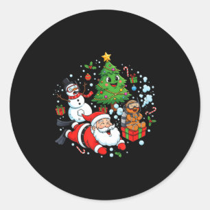 Scuba Diving Scuba Dive Diver Santa Snowman Christ Classic Round Sticker