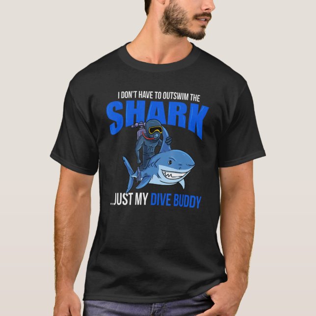 Scuba Diving Shark Buddy Deep Sea Diving Snorkelin T-Shirt (Front)