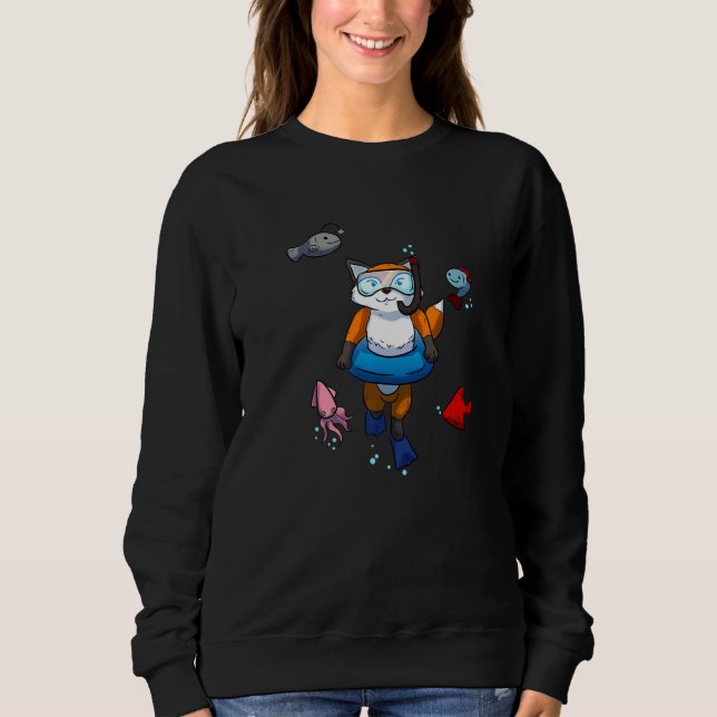 Scuba Diving Snorkelling Fox Chestnut Fishs Floats Sweatshirt (Front)