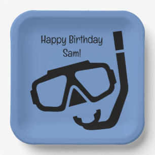 Scuba Diving Snorkelling Paper Plate