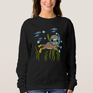 Scuba Diving Snorkelling Sloth Lazy Tired Dive Sle Sweatshirt