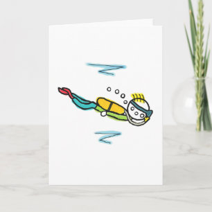 Scuba Diving Stickman Card