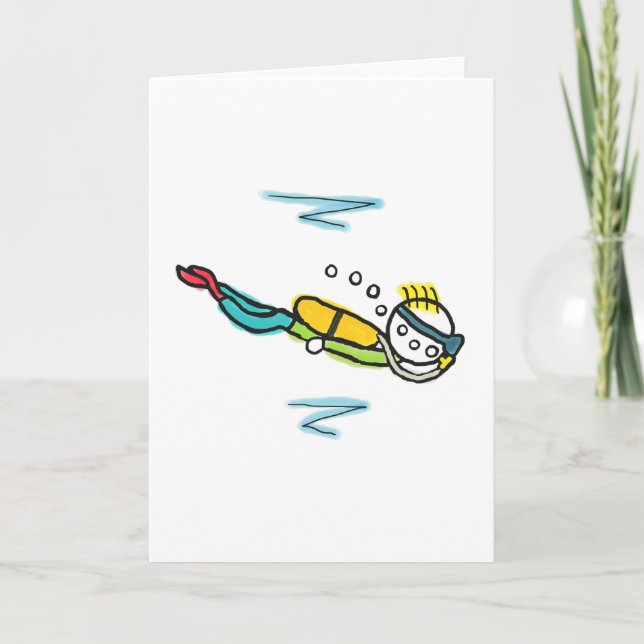 Scuba Diving Stickman Card (Front)