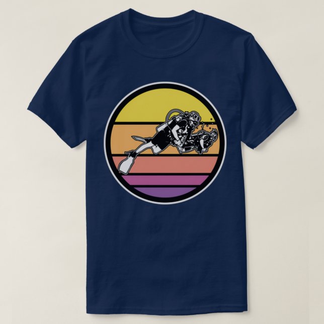 Scuba diving synthwave T-Shirt (Design Front)