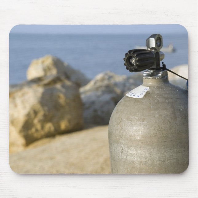 Scuba Diving Tank on Beach Mouse Pad (Front)