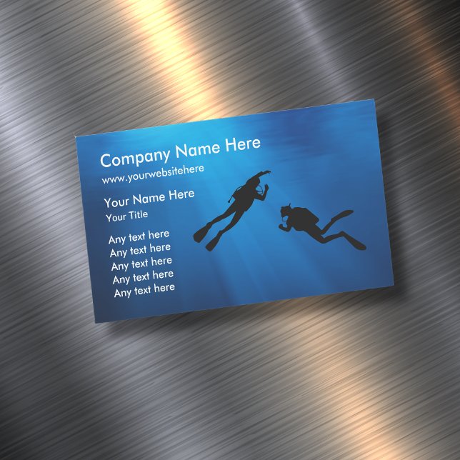 Scuba Diving Theme Magnetic Business Card (Creator Uploaded)