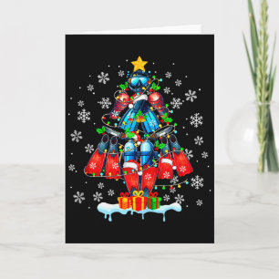 Scuba Diving Tools Christmas Tree Santa Colorful S Card