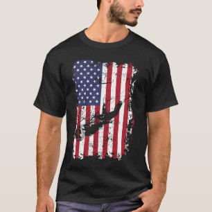 Scuba Diving USA Flag Diver Freediving T-Shirt
