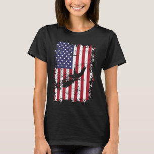Scuba Diving USA Flag Diver  Freediving T-Shirt