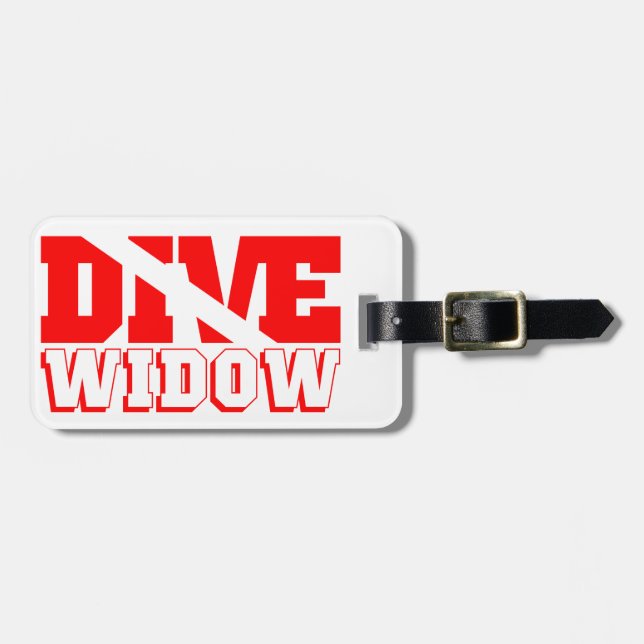 Scuba Diving Widow Luggage Tag (Front Horizontal)