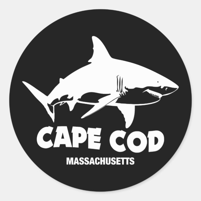 Scuba Diving With great White Sharks - Cape Cod Classic Round Sticker (Front)