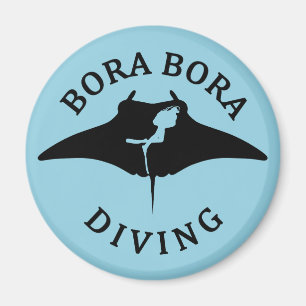 Scuba Diving With Manta Rays At Bora Bora Magnet