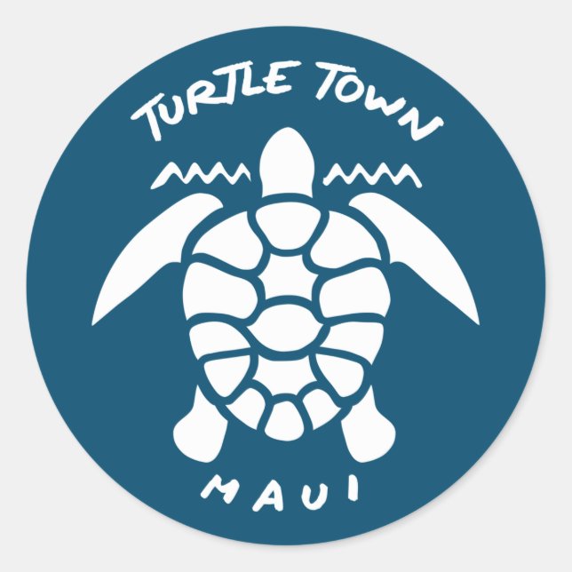 Scuba Diving With Sea Turtles - Turtle Town Maui Classic Round Sticker (Front)