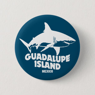 Scuba Diving With Sharks Guadalupe Island 6 Cm Round Badge