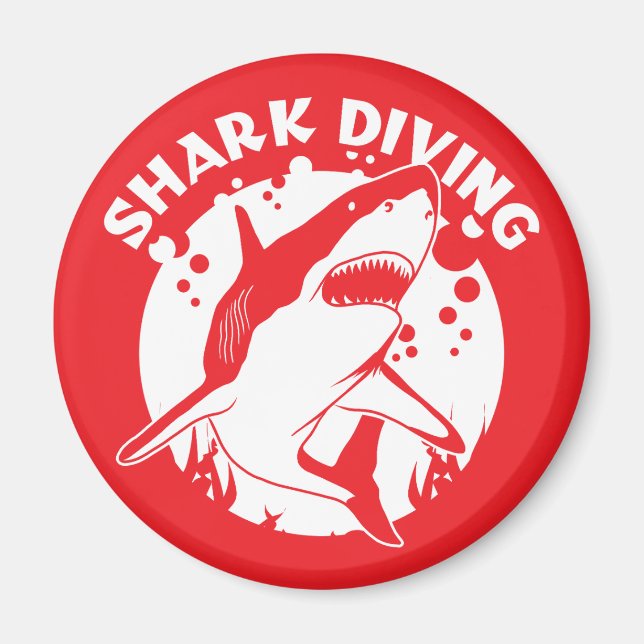 Scuba Diving With Sharks Magnet (Front)