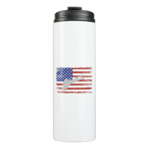 Scuba Diving With Usa Flag-Usa-Flag-Flags-Vintage Thermal Tumbler