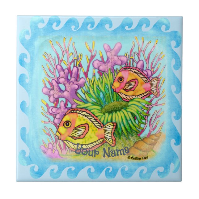 Scuba Fish  Ceramic Tile (Front)