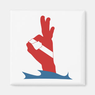 Scuba Flag OK Sign Magnet