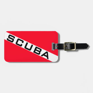 SCUBA FLAG. RED SCUBA FLAG LUGGAGE TAG