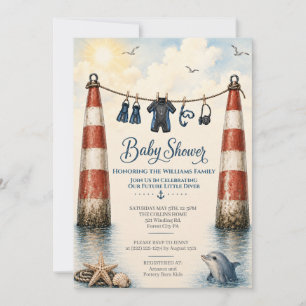 SCUBA Gear Future Diver Baby Shower Invite