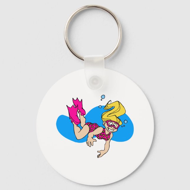 Scuba girl key ring (Front)