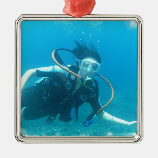 Scuba Girl  Ornament (Front)