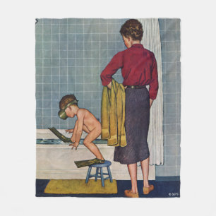 Scuba in the Tub Fleece Blanket
