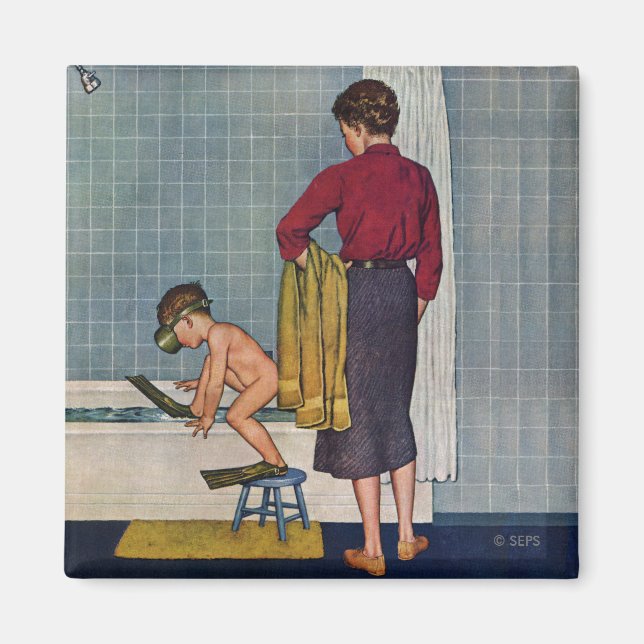 Scuba in the Tub Magnet (Front)