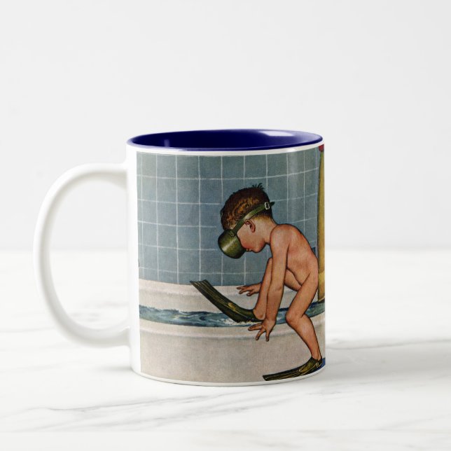 Scuba in the Tub Two-Tone Coffee Mug (Left)