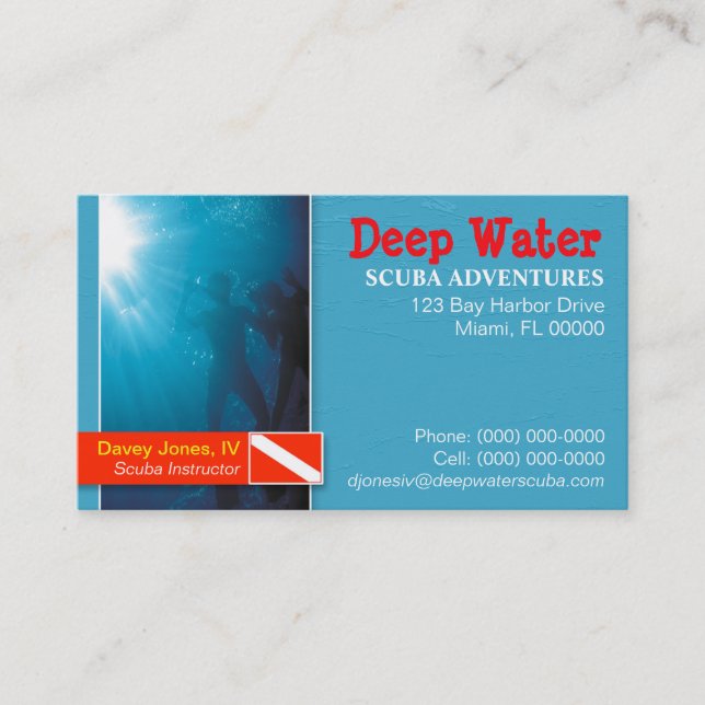 Scuba Instructor Business Card (Front)