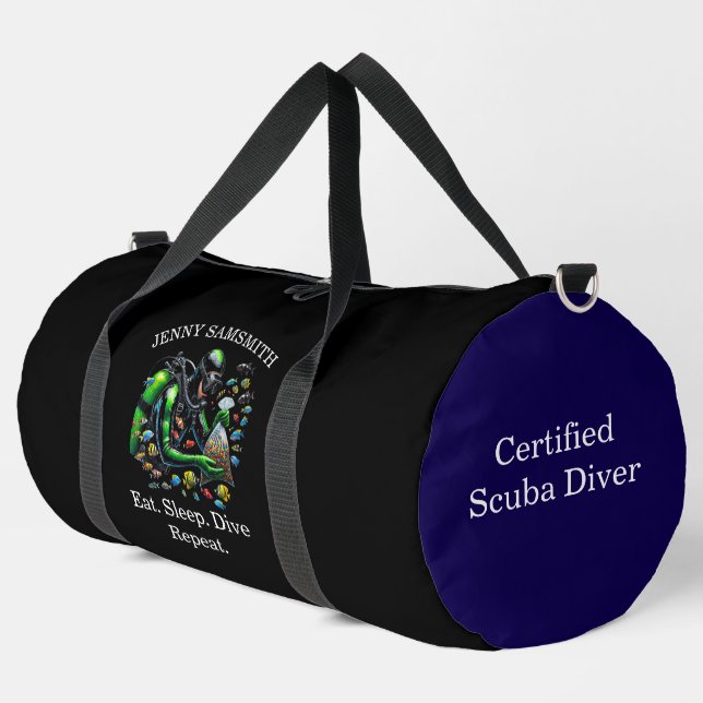 Scuba Lovers’ Dream: Dive Into Fun! Duffle Bag (Left Corner)