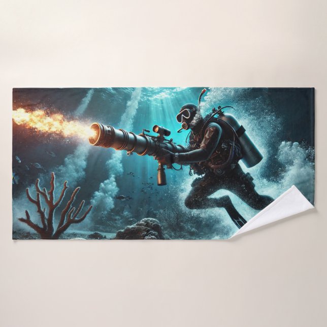 Scuba Missile Water Towel (Bath Towel)