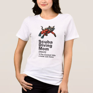Scuba Mom Siamese Cat Diver Tri-Blend Shirt