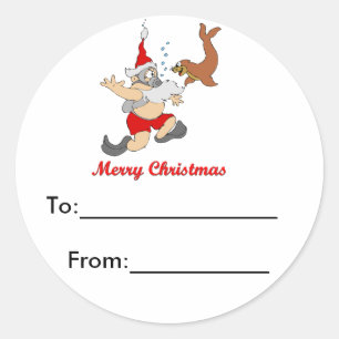 Scuba Santa Package Sticker