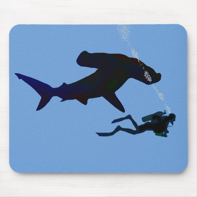 SCUBA shark mouse pad (Front)