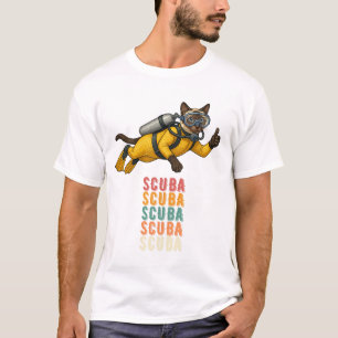 Scuba Siamese Cat Diver T-Shirt