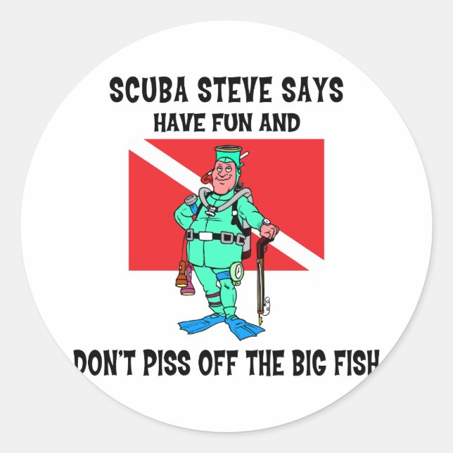 SCUBA Steve Classic Round Sticker (Front)